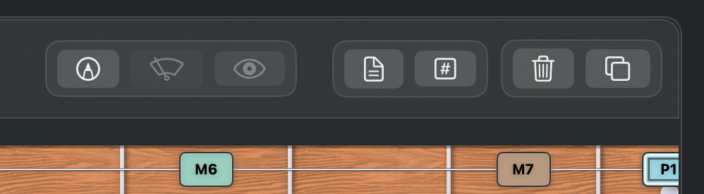 Fretboard controls (top right)